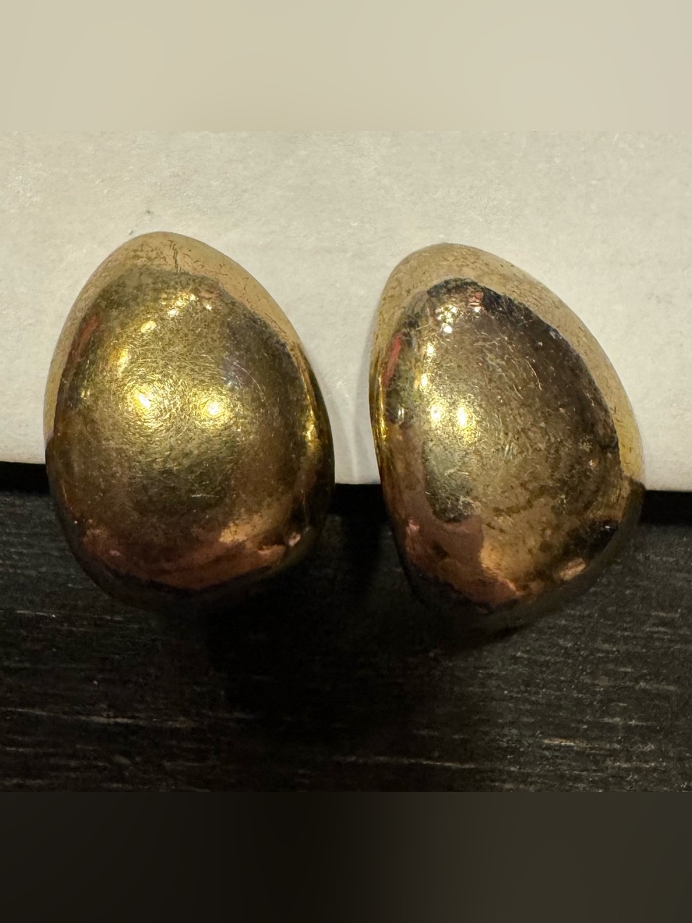 Jonette Jewelry Gallery Gold Tone Egg Shapes Clip on Earrings